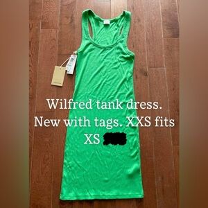 Wilfred Free ribbed tank NWT XXS stretchy bodycon mini dress Aritzia